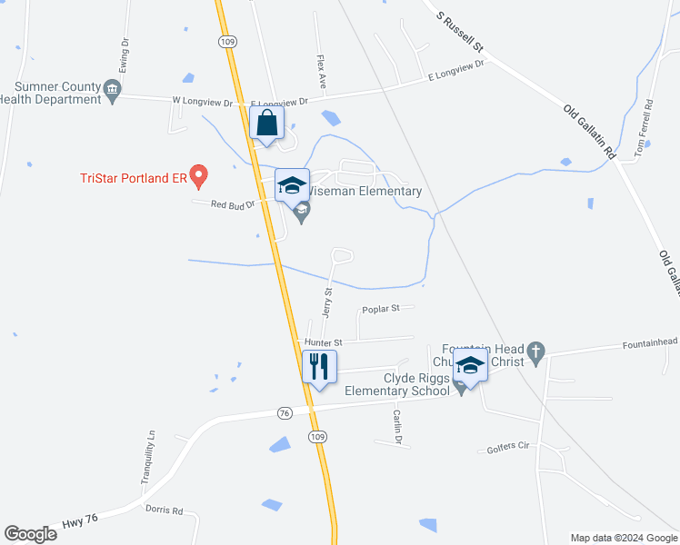 map of restaurants, bars, coffee shops, grocery stores, and more near 131 Jerry Street in Portland