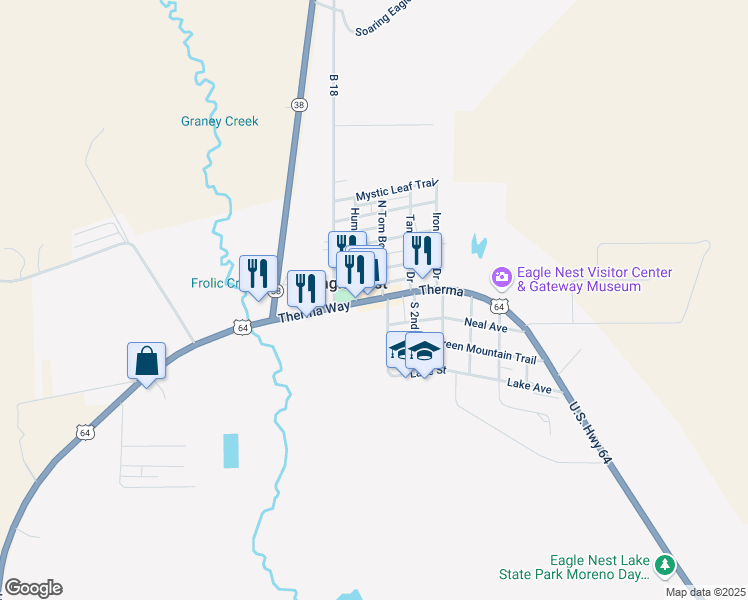 map of restaurants, bars, coffee shops, grocery stores, and more near 900 U.S. 64 in Eagle Nest