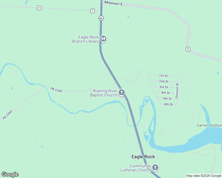 map of restaurants, bars, coffee shops, grocery stores, and more near 17600 Farm Road 2258 in Eagle Rock