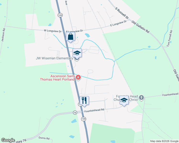 map of restaurants, bars, coffee shops, grocery stores, and more near 117 Jerry Street in Portland