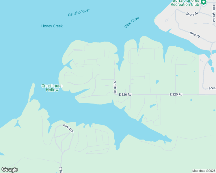 map of restaurants, bars, coffee shops, grocery stores, and more near 59647-59653 East 318 Road in Grove