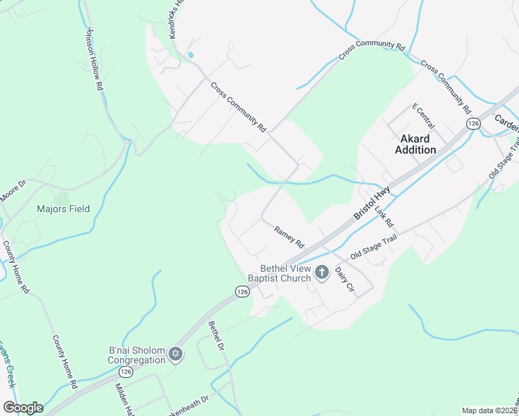 map of restaurants, bars, coffee shops, grocery stores, and more near 187 Ramey Road in Bristol