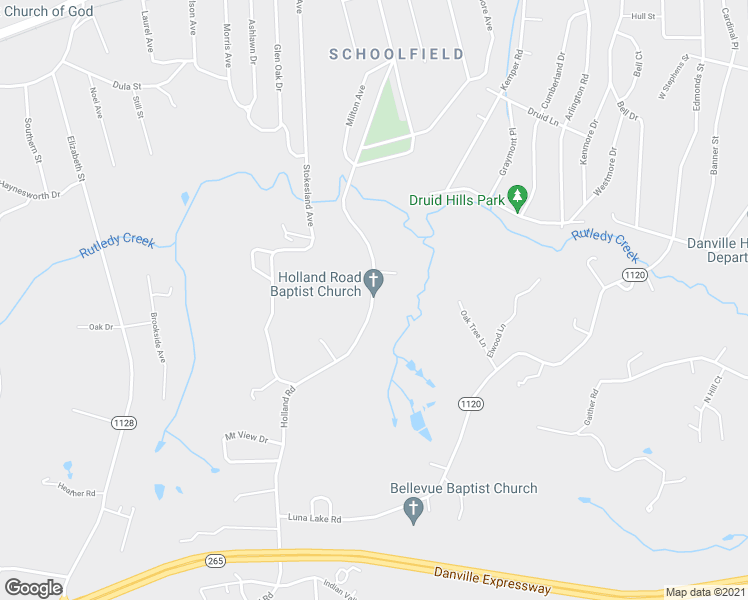 map of restaurants, bars, coffee shops, grocery stores, and more near 798 Holland Road in Danville