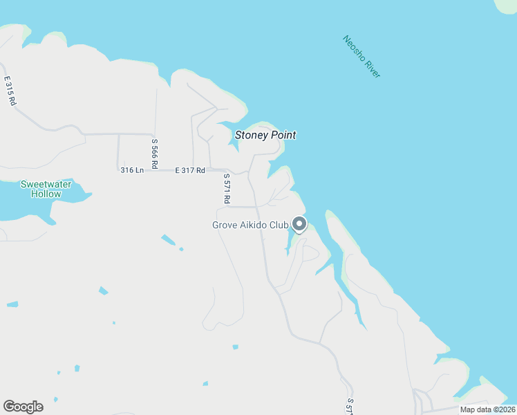 map of restaurants, bars, coffee shops, grocery stores, and more near 31950 South 571 Road in Jay