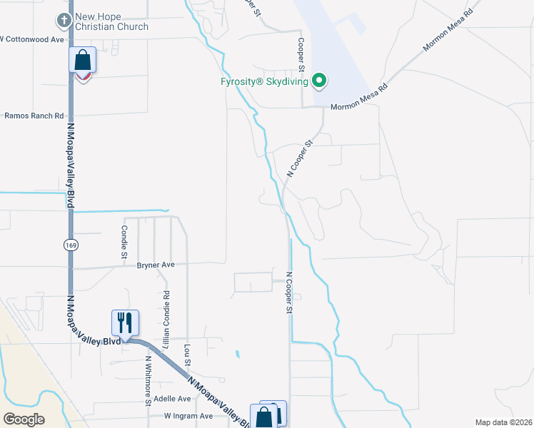 map of restaurants, bars, coffee shops, grocery stores, and more near in Moapa Valley