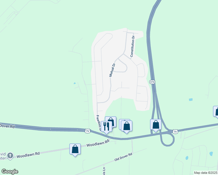 map of restaurants, bars, coffee shops, grocery stores, and more near 1457 Mutual Drive in Clarksville
