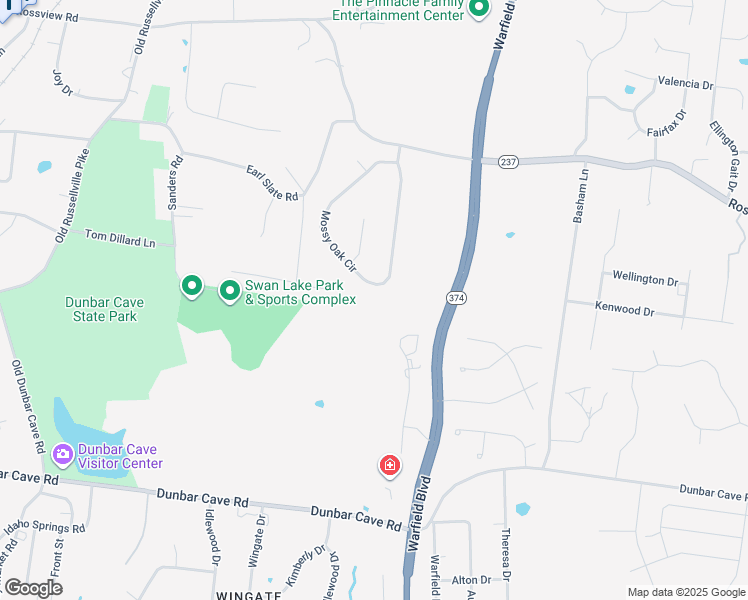 map of restaurants, bars, coffee shops, grocery stores, and more near 2034 Mossy Oak Circle in Clarksville