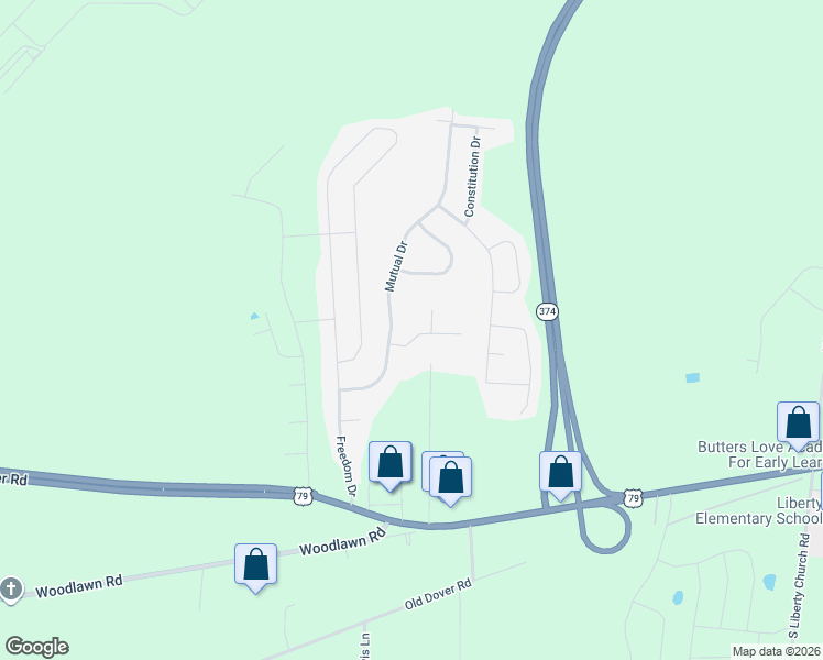map of restaurants, bars, coffee shops, grocery stores, and more near 1452 Mutual Drive in Clarksville