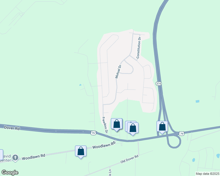 map of restaurants, bars, coffee shops, grocery stores, and more near 1396 Freedom Drive in Clarksville