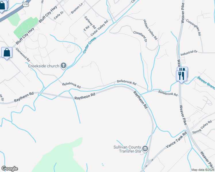 map of restaurants, bars, coffee shops, grocery stores, and more near 263 Bellebrook Road in Bristol