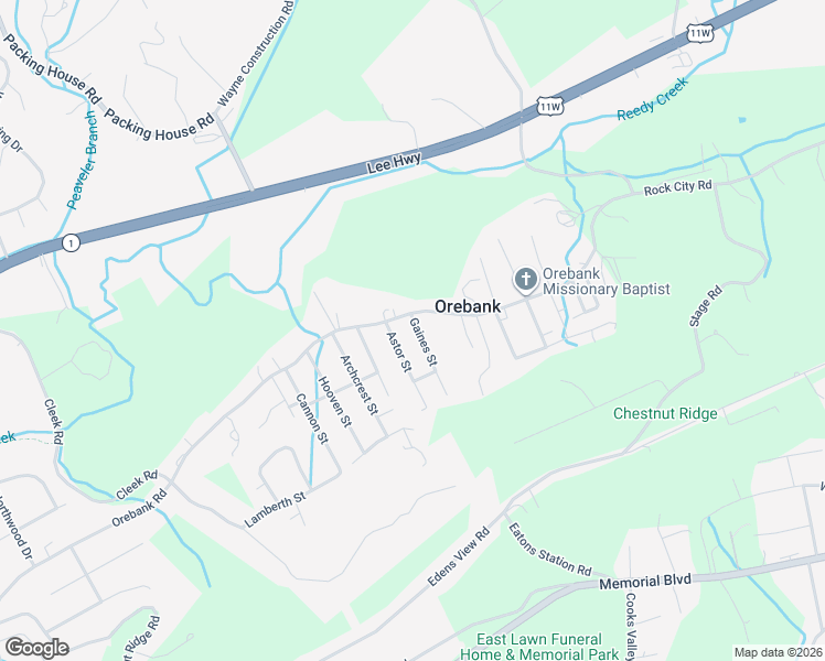 map of restaurants, bars, coffee shops, grocery stores, and more near 304 Gaines Street in Kingsport