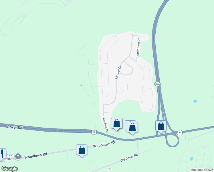 map of restaurants, bars, coffee shops, grocery stores, and more near 1396 Freedom Drive in Clarksville