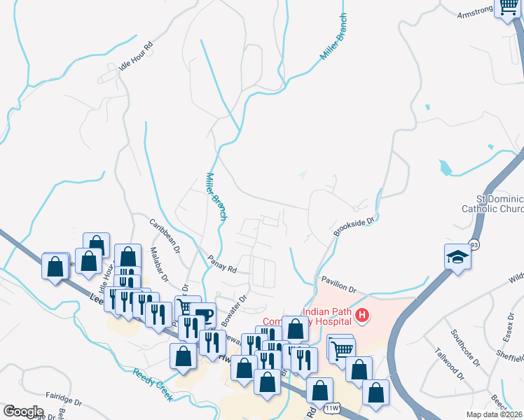 map of restaurants, bars, coffee shops, grocery stores, and more near 1808 Ridgepine Road in Kingsport