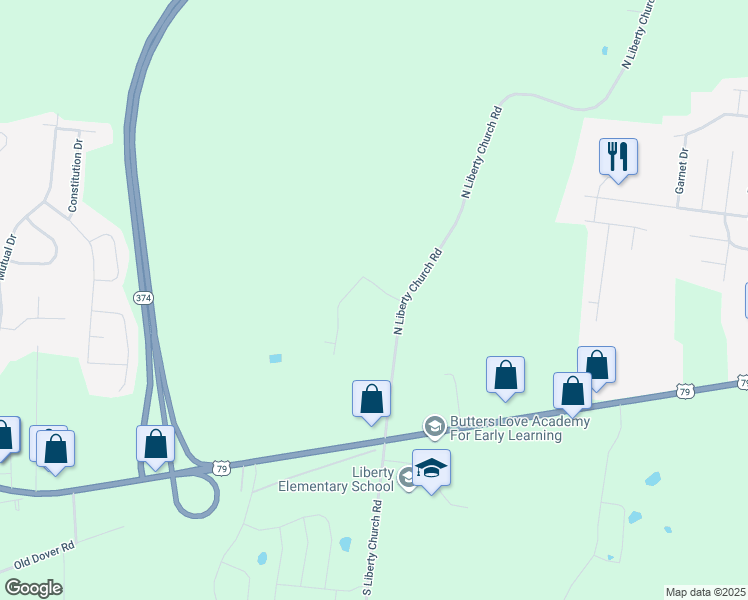 map of restaurants, bars, coffee shops, grocery stores, and more near 1564 Parkside Drive in Clarksville