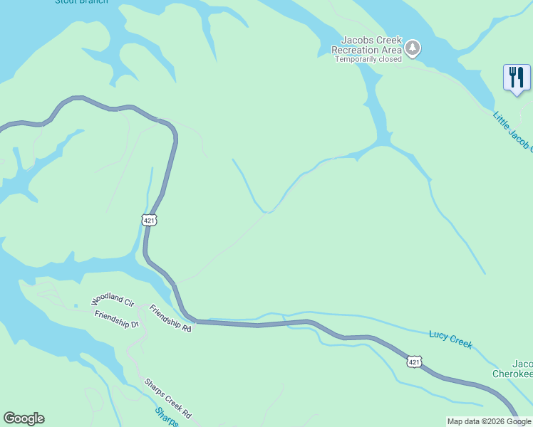 map of restaurants, bars, coffee shops, grocery stores, and more near 233 Patty Branch Road in Bristol