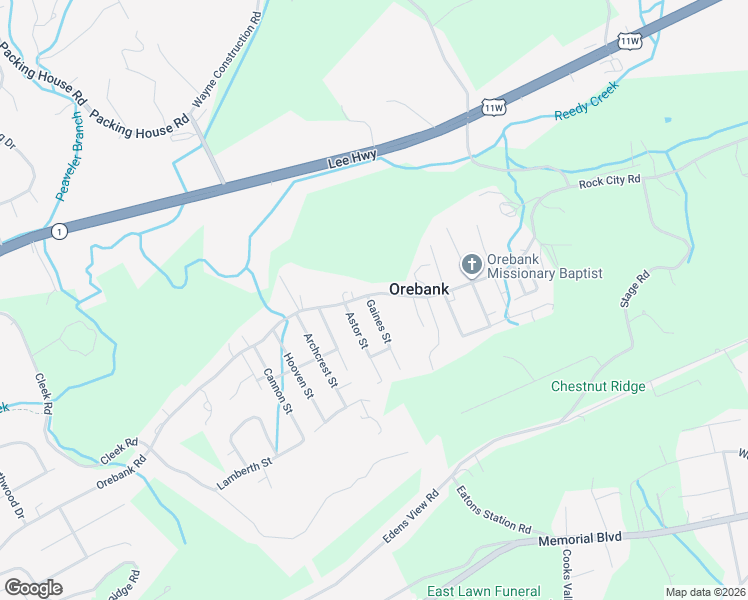 map of restaurants, bars, coffee shops, grocery stores, and more near 304 Gaines Street in Kingsport