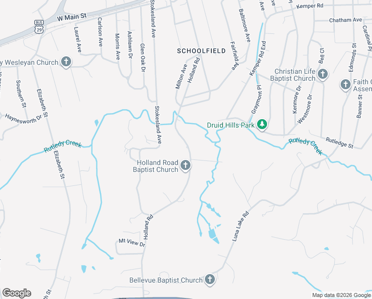 map of restaurants, bars, coffee shops, grocery stores, and more near 807-811 Holland Road in Danville