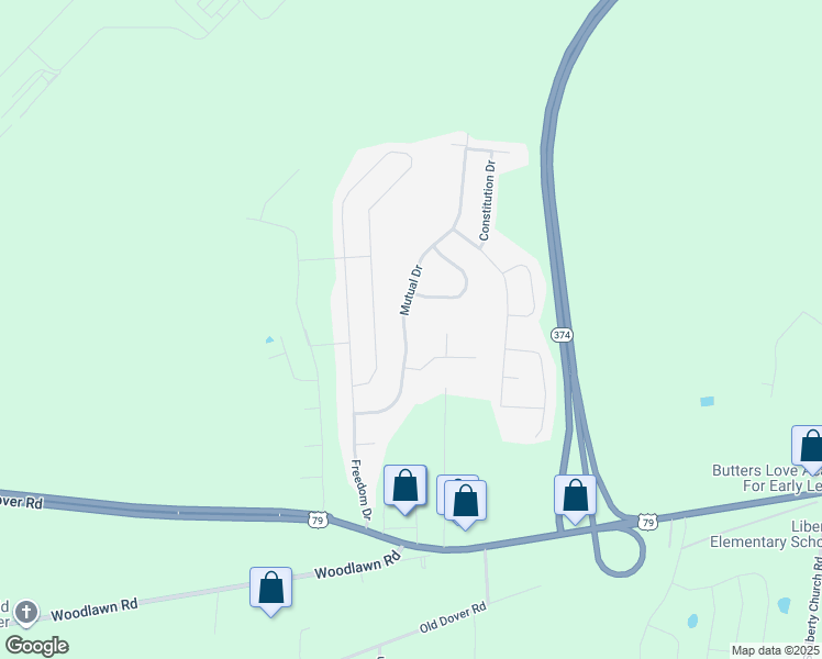 map of restaurants, bars, coffee shops, grocery stores, and more near 1444 Mutual Drive in Clarksville
