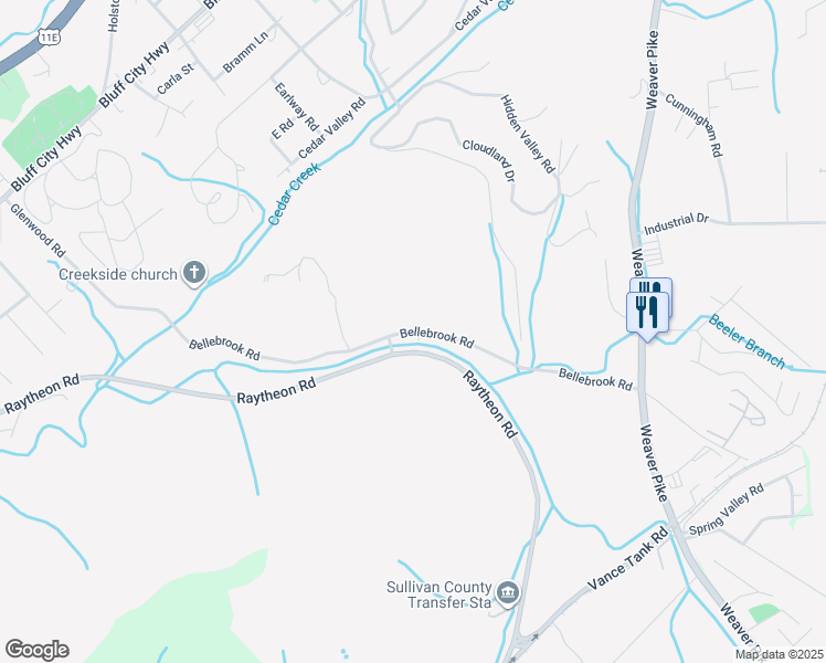 map of restaurants, bars, coffee shops, grocery stores, and more near 247 Bellebrook Road in Bristol