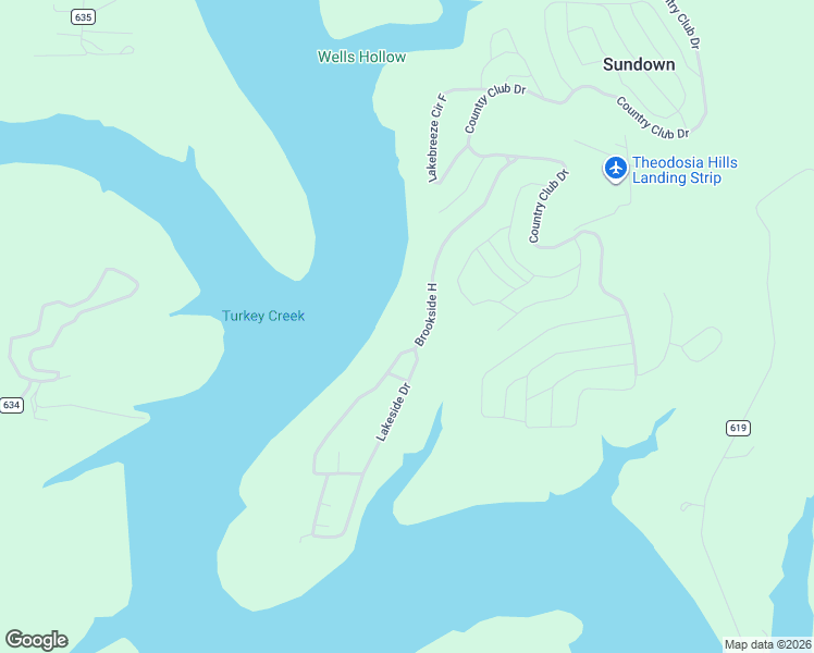 map of restaurants, bars, coffee shops, grocery stores, and more near 464 Lakeside Drive in Theodosia