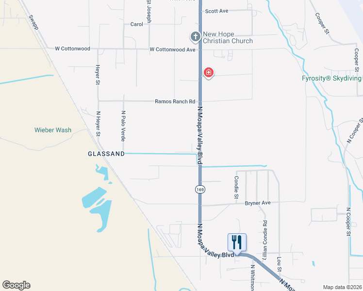 map of restaurants, bars, coffee shops, grocery stores, and more near 770 West cave Avenue in Moapa Valley