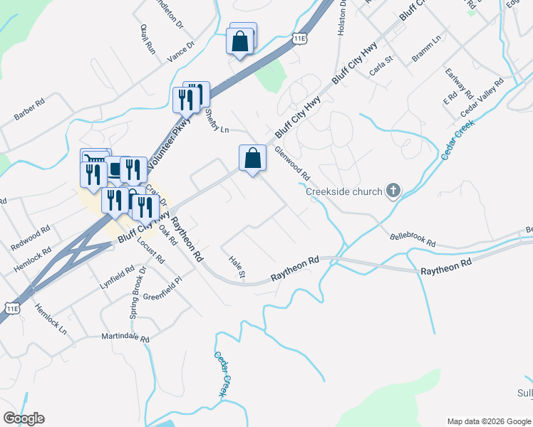 map of restaurants, bars, coffee shops, grocery stores, and more near 202 Johnston Avenue in Bristol