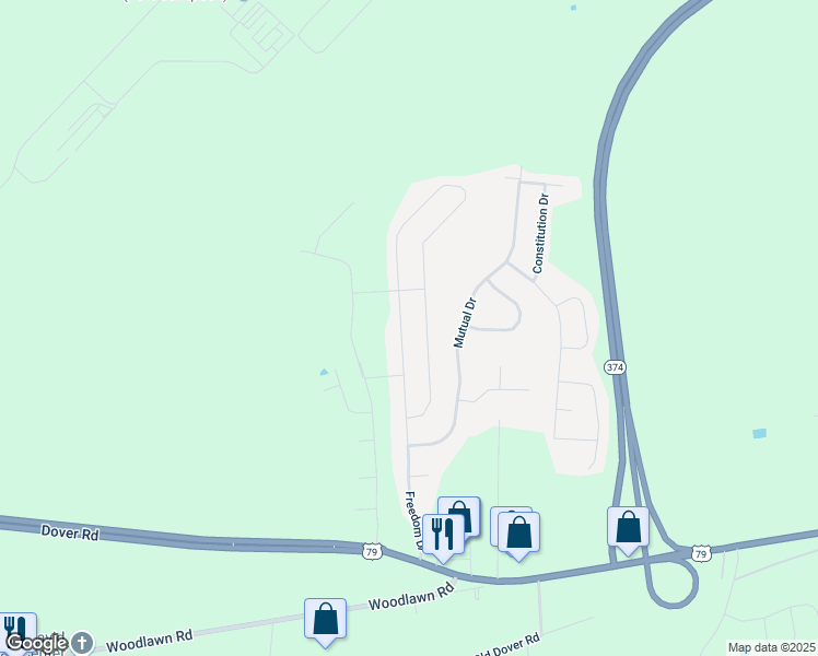 map of restaurants, bars, coffee shops, grocery stores, and more near 1123 Freedom Drive in Clarksville