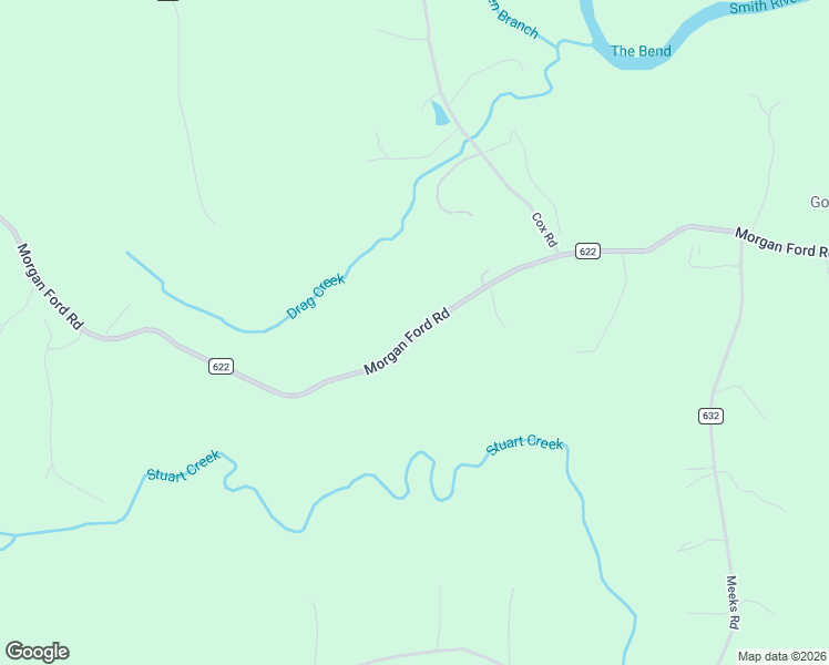 map of restaurants, bars, coffee shops, grocery stores, and more near County Road 622 in Ridgeway