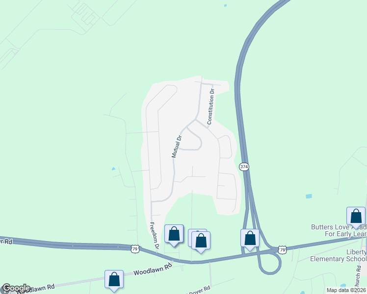 map of restaurants, bars, coffee shops, grocery stores, and more near 1611 Broad Circle in Clarksville