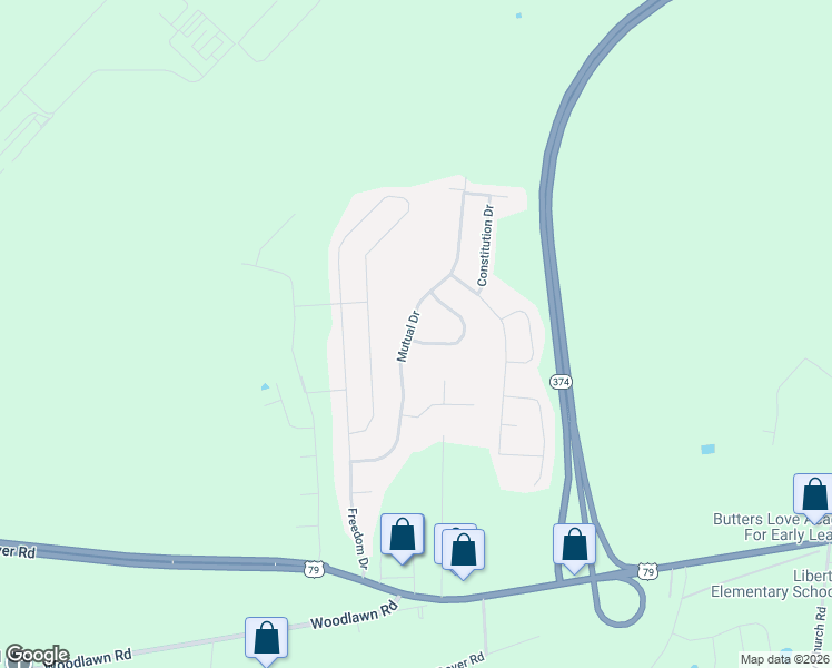 map of restaurants, bars, coffee shops, grocery stores, and more near 1601 Broad Circle in Clarksville
