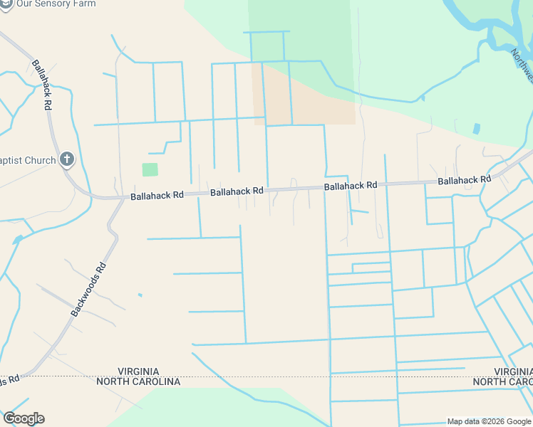 map of restaurants, bars, coffee shops, grocery stores, and more near 517 Ballahack Road in Chesapeake