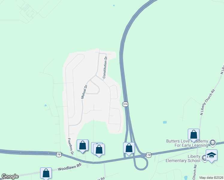 map of restaurants, bars, coffee shops, grocery stores, and more near 1671 Parkside Drive in Clarksville