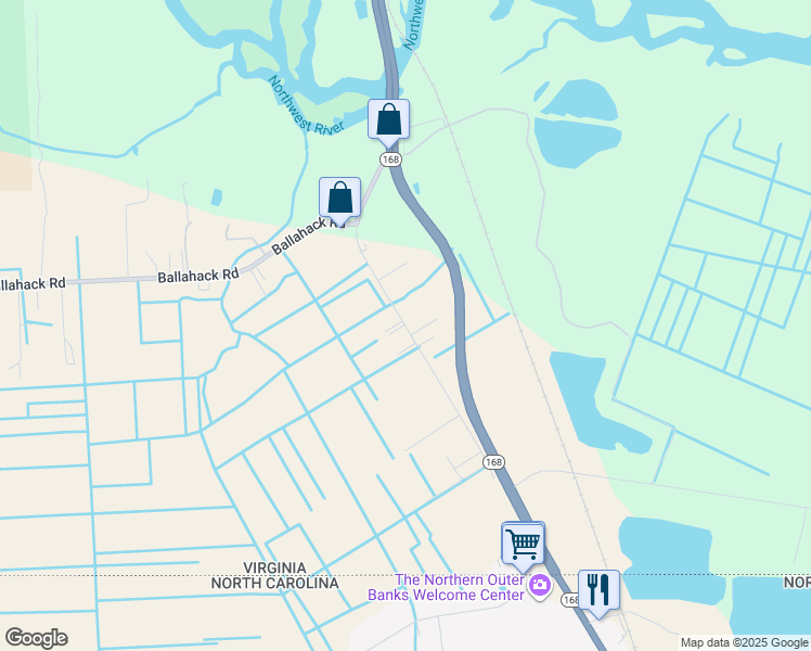 map of restaurants, bars, coffee shops, grocery stores, and more near 4585 Old Battlefield Boulevard in Chesapeake