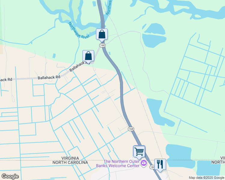 map of restaurants, bars, coffee shops, grocery stores, and more near 4553 Old Battlefield Boulevard in Chesapeake