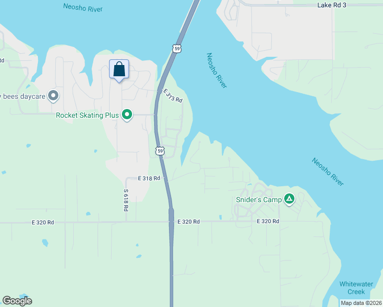 map of restaurants, bars, coffee shops, grocery stores, and more near 31781 South 622 Road in Grove