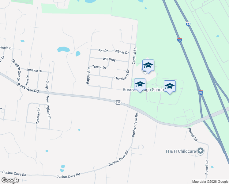 map of restaurants, bars, coffee shops, grocery stores, and more near 1071 Rossview Road in Clarksville