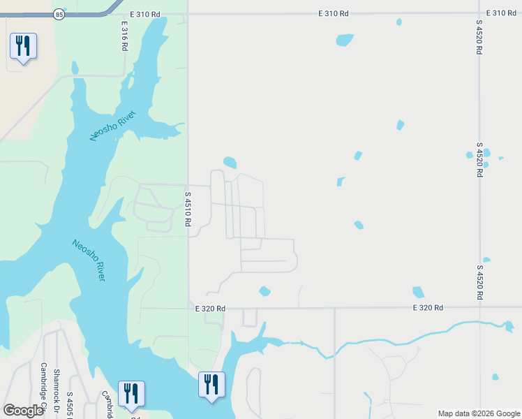map of restaurants, bars, coffee shops, grocery stores, and more near in Cleora