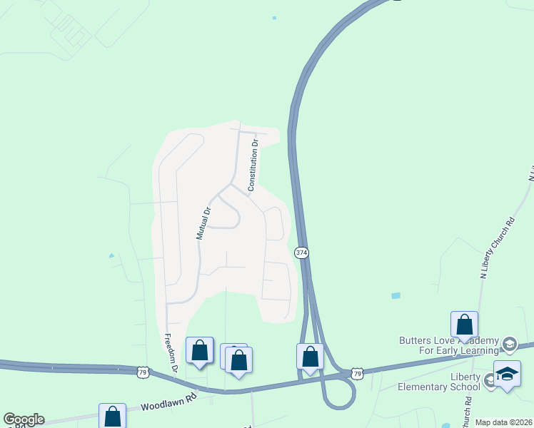 map of restaurants, bars, coffee shops, grocery stores, and more near 1671 Parkside Drive in Clarksville