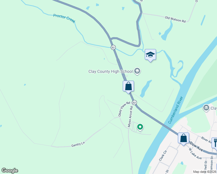 map of restaurants, bars, coffee shops, grocery stores, and more near 52 West O Highway in Celina