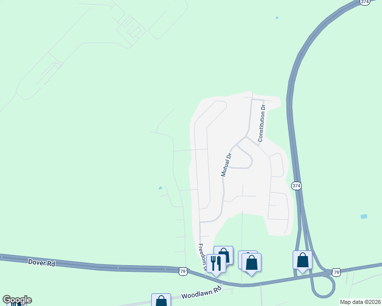 map of restaurants, bars, coffee shops, grocery stores, and more near 1152 Freedom Drive in Clarksville