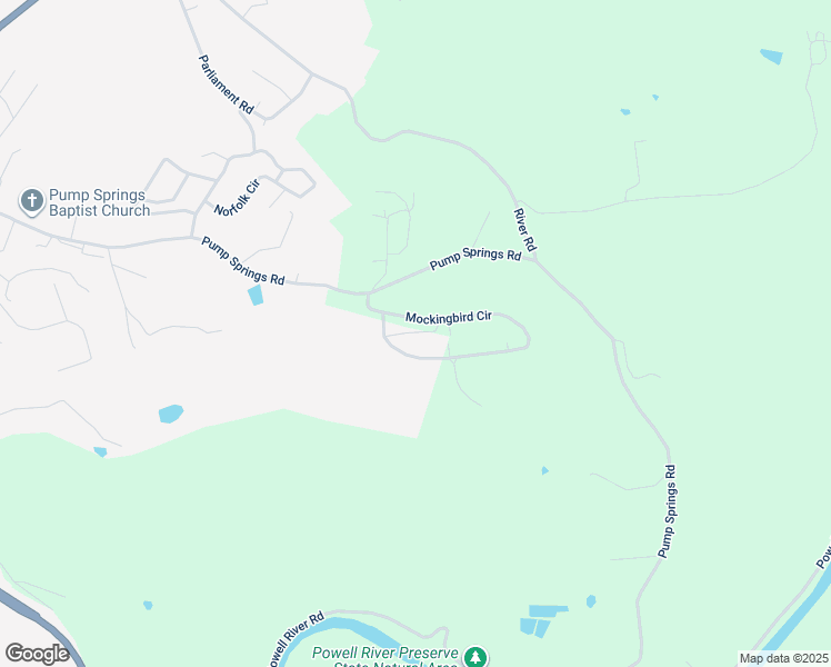 map of restaurants, bars, coffee shops, grocery stores, and more near 454 Mockingbird Circle in Harrogate
