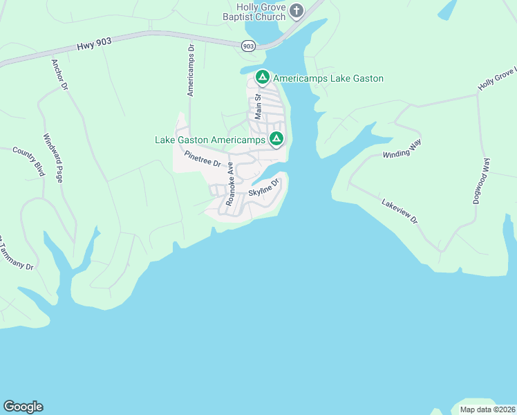 map of restaurants, bars, coffee shops, grocery stores, and more near 165-431 Skyline Drive in Bracey