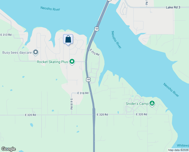 map of restaurants, bars, coffee shops, grocery stores, and more near 62000 East 315 Loop in Grove