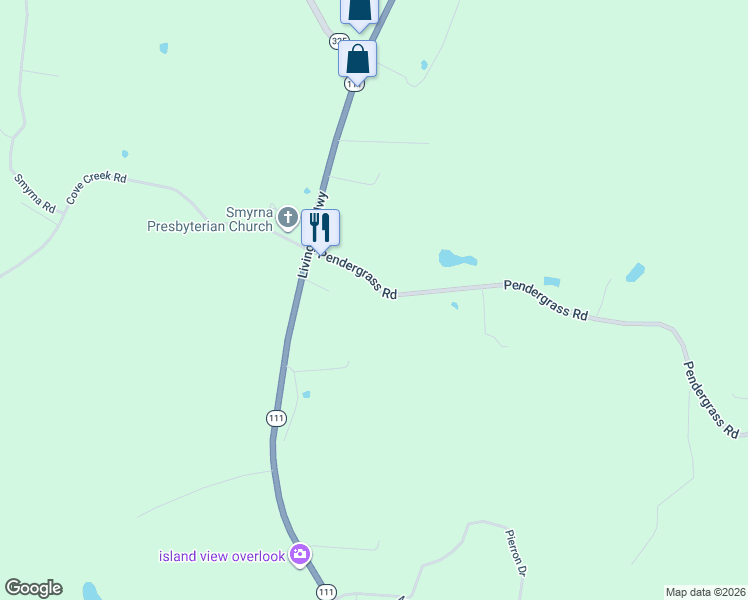 map of restaurants, bars, coffee shops, grocery stores, and more near 5036 Pendergrass Road in Byrdstown