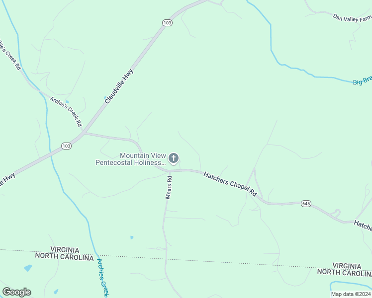 map of restaurants, bars, coffee shops, grocery stores, and more near 161 Mountain Crest Lane in Claudville