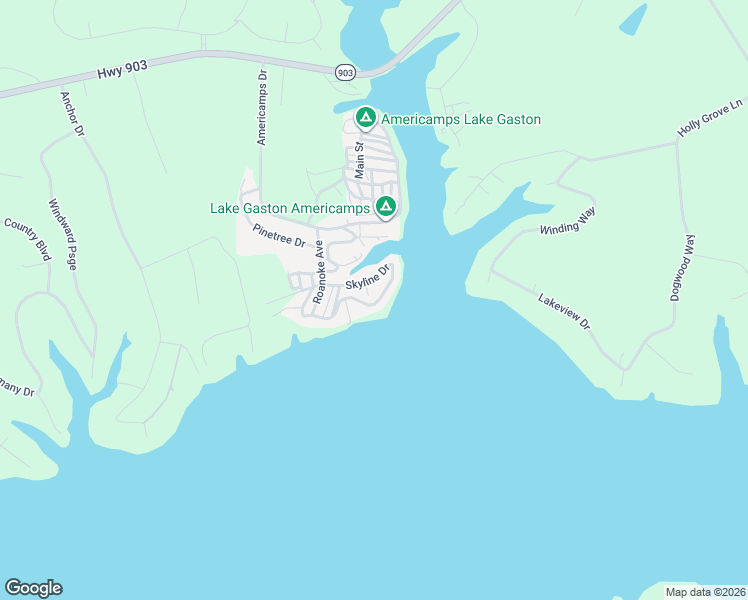 map of restaurants, bars, coffee shops, grocery stores, and more near 165-431 Skyline Drive in Bracey