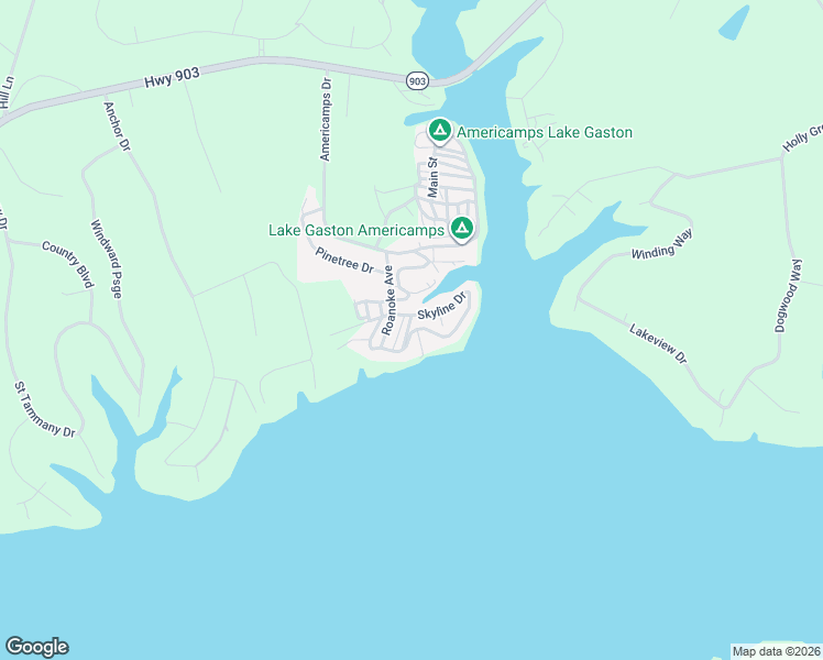 map of restaurants, bars, coffee shops, grocery stores, and more near 165 Skyline Drive in Bracey