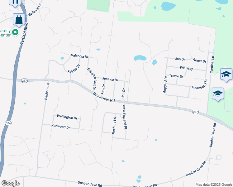 map of restaurants, bars, coffee shops, grocery stores, and more near 2204 Charlestown Road in Clarksville