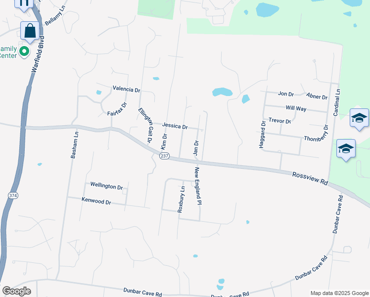 map of restaurants, bars, coffee shops, grocery stores, and more near 2204 Charlestown Road in Clarksville