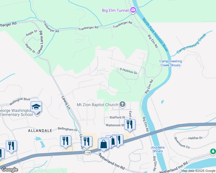 map of restaurants, bars, coffee shops, grocery stores, and more near 2100 Issac Avenue in Church Hill